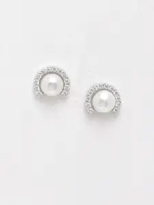 Clara Silver-Toned Circular Studs