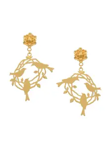 Silvermerc Designs Gold-Toned Contemporary Drop Earrings