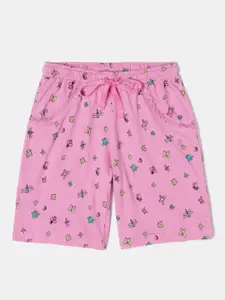Jockey Girls Pink Printed Loose Fit Regular Shorts