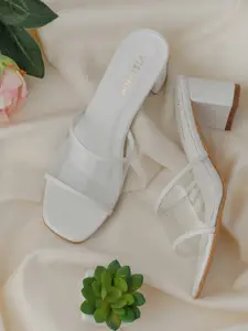 Vishudh Women White Transperant Heels