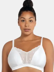 PARFAIT Plus Size White Solid Non-Wired Lightly Padded Everyday Bra P5791