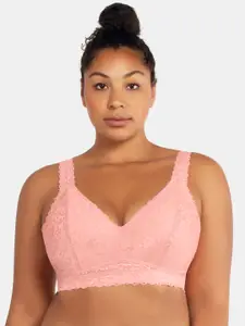 PARFAIT Peach-Coloured Lace Non-Wired Non-Padded Bralette P5482
