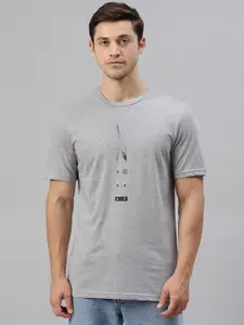 Reebok Men Grey Melange TS Speedwick Graphic T Q1 T-shirt