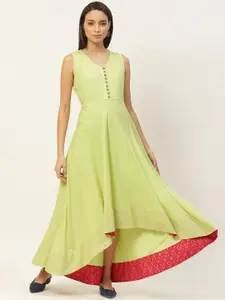 Shae by SASSAFRAS Women Green Solid High Low Maxi Dress