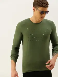 Being Human Men Green Printed Round Neck Pure Cotton T-shirt