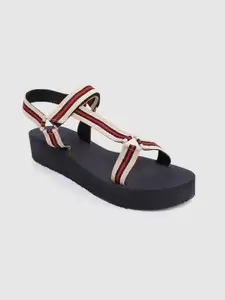 The Roadster Lifestyle Co Women Multicoloured Striped Flatforms