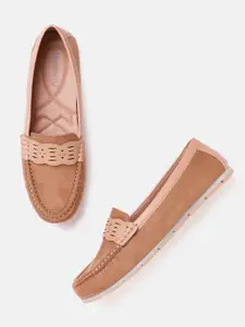 DressBerry Women Dusty Pink Loafers with Laser Cuts