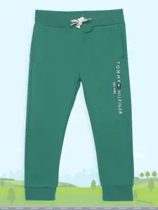 Tommy Hilfiger Boys Green Solid Slim Fit Joggers