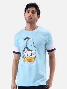 The Souled Store Men Blue Printed Round Neck T-shirt