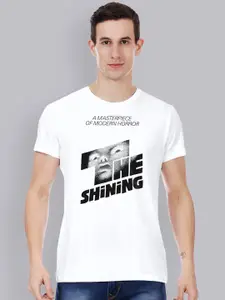 Free Authority Men White The Shining Printed Round Neck Cotton Pure Cotton T-shirt
