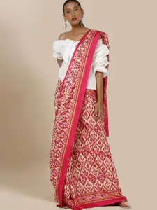 Chhabra 555 Pink Art Silk Printed Banarasi Saree