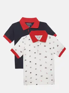 Cherokee Boys Pack of 2 Printed Polo Collar Pure Cotton T-shirts