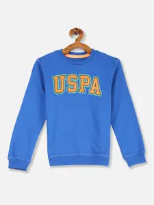 U.S. Polo Assn. Kids Boys Blue Printed Sweatshirt