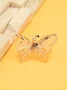 Zaveri Pearls Gold-Plated Butterfly Design Adjustable Finger Ring