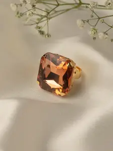 Zaveri Pearls Gold-Plated Bling Contemporary Adjustable Finger Ring