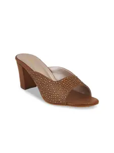 pelle albero Women Copper-Toned Textured Sandals