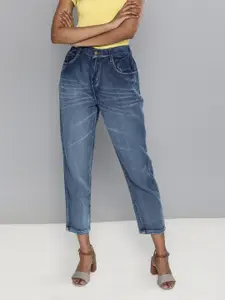 SASSAFRAS Women Blue Regular Fit High-Rise Clean Look Cropped Jeans