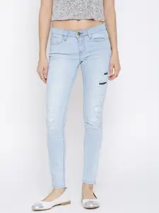 Tokyo Talkies Light Blue Distressed Stretchable Jeans