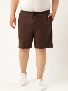Sztori Men Plus Size Coffee Brown Solid Regular Shorts