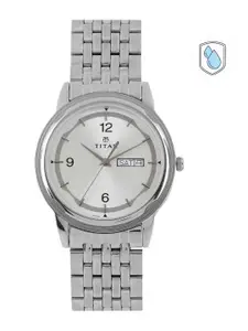 Titan Men Sliver-Toned Dial Watch NH1638SM01