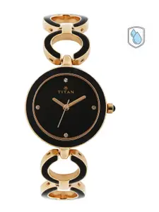 Titan Purple Upgrades-Enamel Women Black Analogue watch NL95036WM01