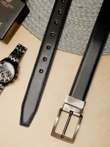 ZEVORA Men Black & Brown Solid Reversible Belt