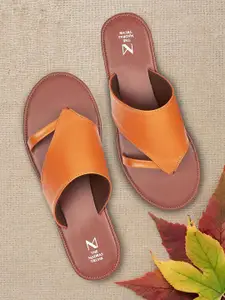 THE MADRAS TRUNK Women Brown Solid Leather Open Toe Flats