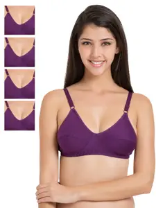 Souminie Pack of 5 Purple Full-Coverage Bras SLY35
