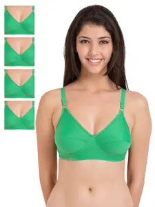 Souminie Pack of 5 Green Full-Coverage Bras SLY35