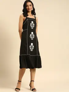 all about you Black & White Ethnic Motifs Maxi Dress