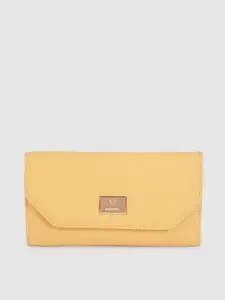 Allen Solly Women Yellow Solid Three Fold Wallet