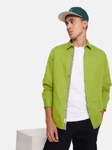 The Roadster Lifestyle Co. Men Lime Green Linen Cotton Summer Super Lights Casual Shirt