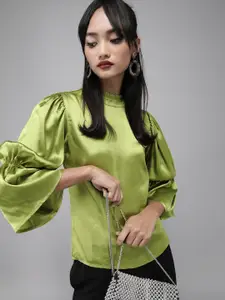 The Dry State Radiant Green Power Shoulders Top