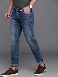 WROGN Men Blue Slim Fit Mid-Rise Clean Look Stretchable Jeans