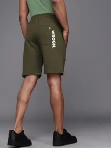 WROGN Men Olive Green Solid Regular Fit Shorts