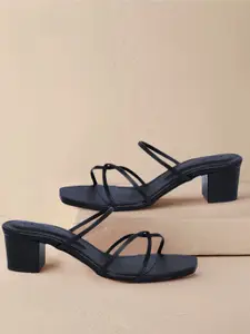 ERIDANI Women Black Solid Block Heels