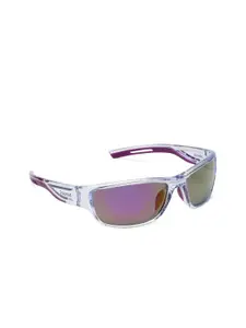 Polaroid Men Purple Lens & White Rectangle Sunglasses With Uv Protected Lens PLD 7028/S