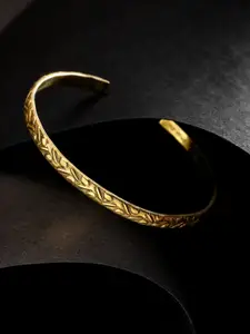 DIVA WALK EXCLUSIVE Gold-Plated Handcrafted Textured Cuff Bracelet
