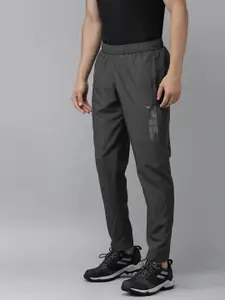 Wildcraft Men Charcoal Grey Solid Straight Fit Track Pants with Printed Detail