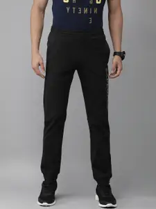 Wildcraft Men Black Solid Joggers with Printed Detail