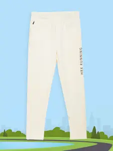 HRX by Hrithik Roshan HRX By Hrithik Roshan U-17 Boys Beige Slim Fit Antimicrobial Rapid-Dry Active Track Pants