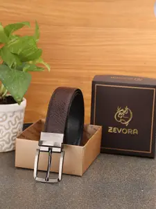 ZEVORA Men Reversible Textured Belt