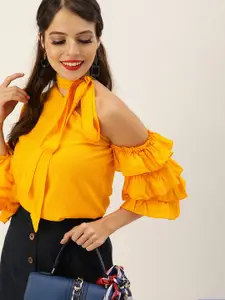 The Dry State Yellow One Shoulder Victorian Regular Top