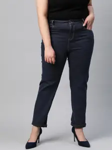 DOROTHY PERKINS Women Curve Navy Blue Regular Fit Mid-Rise Clean Look Jeans