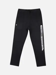 PROTEENS Boys Charcoal Grey & White Solid Antiviral & Antibacterial Protected Straight-Fit Joggers
