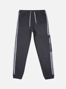 PROTEENS Boys Grey Melange Solid Antiviral & Antibacterial Protected Straight-Fit Joggers
