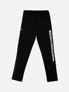 PROTEENS Boys Black Solid Straight-Fit Anti-Microbial Track Pants