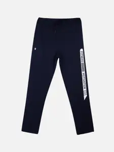 PROTEENS Boys Navy Blue & White Solid Antiviral & Antibacterial Protected Straight-Fit Joggers