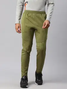HRX by Hrithik Roshan Men Olive Green Solid Regular Fit Bio-Wash Lifestyle Track Pants