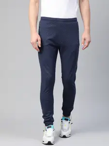 HRX By Hrithik Roshan Men Medieval Blue Printed Slim Fit Silicone Finish Lifestyle Joggers
